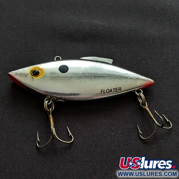 Vintage   Bill Lewis Rat-L-Trap Floater, 1/3oz Chrome Black Back fishing lure #20242