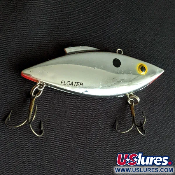 Vintage   Bill Lewis Rat-L-Trap Floater, 1/3oz Chrome Black Back fishing lure #20242