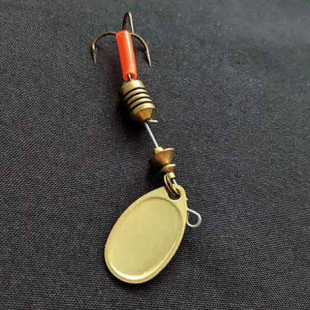 Vintage Mepps Aglia 1, 1/8oz orange UV spinning lure #20245