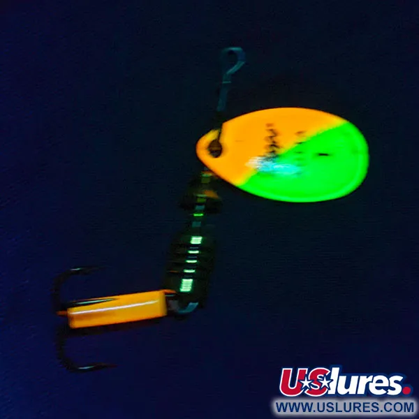 Vintage   Mepps Aglia 1, 1/8oz orange UV spinning lure #20245