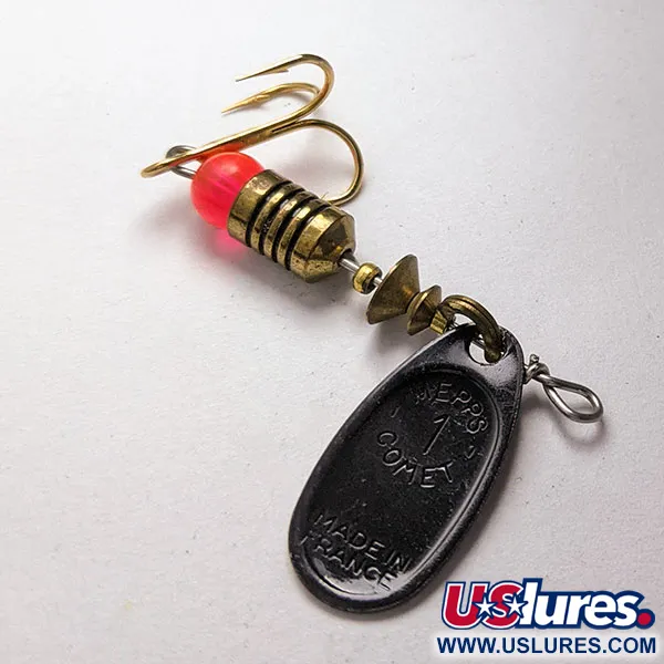 Vintage   Mepps Black Fury 1, 1/8oz black/yellow spinning lure #20246