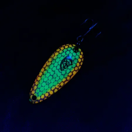 Vintage Eppinger Dardevle Midget UV, 3/16oz Honeycomb Crash fishing spoon #20247