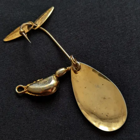 Vintage Hildebrandt Spinners Hildebrandt's Gold Nugget Twin Spin, 1/4oz gold spinning lure #20254