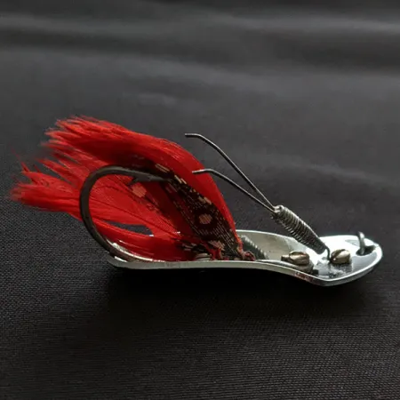 Vintage Pflueger Chum 2, 1/4oz nickel/red fishing spoon #20257