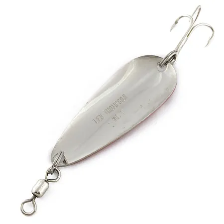 Vintage Len Thompson #1 Platinum Series, 3/4oz  P-RR - Reverse Red fishing spoon #20281