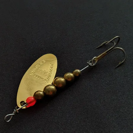 Vintage Thomas EP Spinn, 3/16oz gold/red/black spinning lure #20289