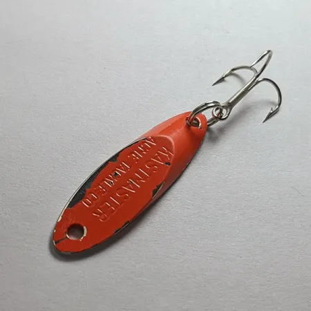 Vintage Acme Kastmaster, 1/8oz orange/nickel fishing spoon #20319