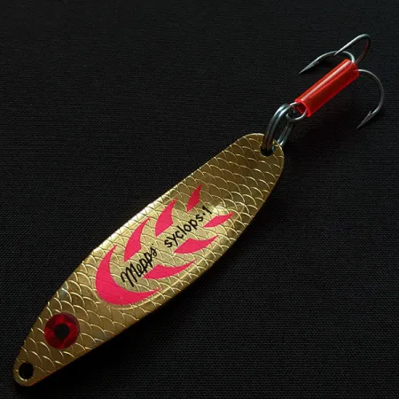 Vintage Mepps Syclops 1, 2/5oz gold fishing spoon #20324