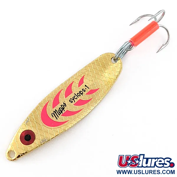 Vintage   Mepps Syclops 1, 2/5oz gold fishing spoon #20324