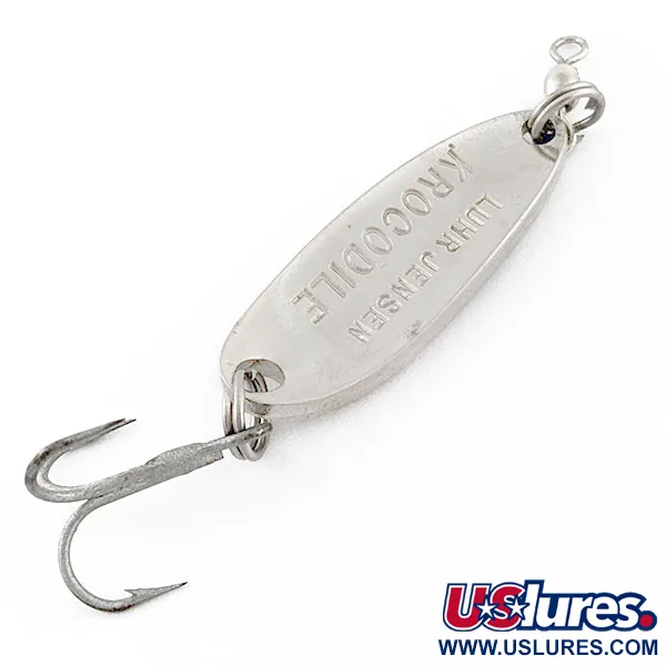 Vintage  Luhr Jensen Krocodile, 1/4oz nickel fishing spoon #20361