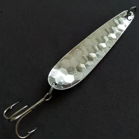 Vintage Len Thompson Northern King NK28, 1/2oz silver fishing spoon #20374
