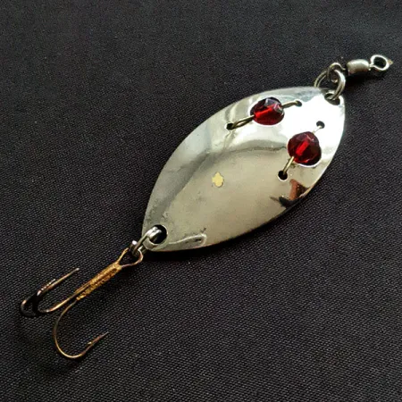 Vintage Eppinger Red Eye Junior, 2/5oz nickel/red eyes fishing spoon #20390