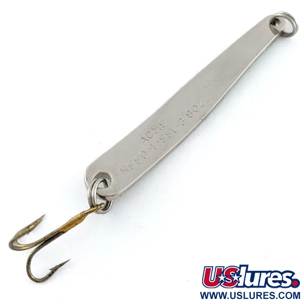 Vintage Acme Need-L-EEL, 1/2oz Chrome Green fishing spoon #20405