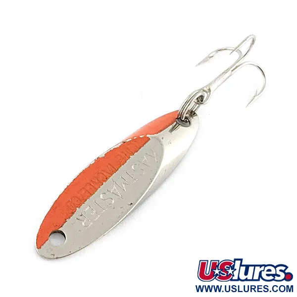 Vintage Acme Kastmaster, 1/8oz nickel/orange fishing spoon #20406