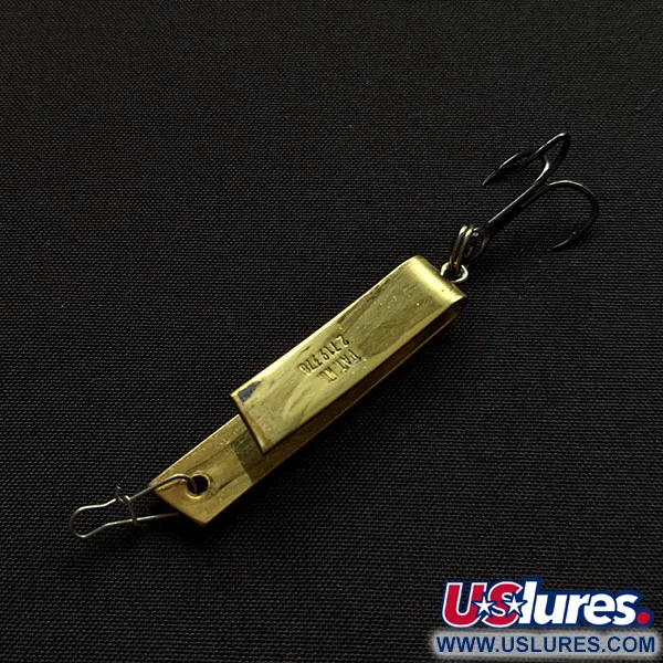 Vintage Luhr Jensen Super-Duper 503, 1/8oz gold fishing spoon #20408