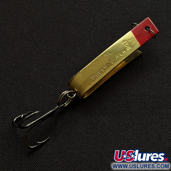 Vintage Luhr Jensen Super-Duper 503, 1/8oz gold fishing spoon #20408