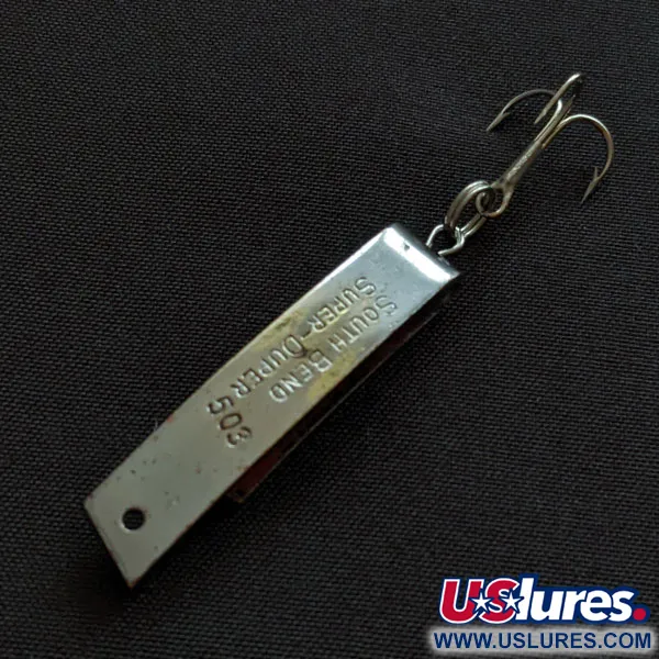 Vintage   South Bend Super-Duper 503, 1/8oz nickel/red fishing spoon #20423