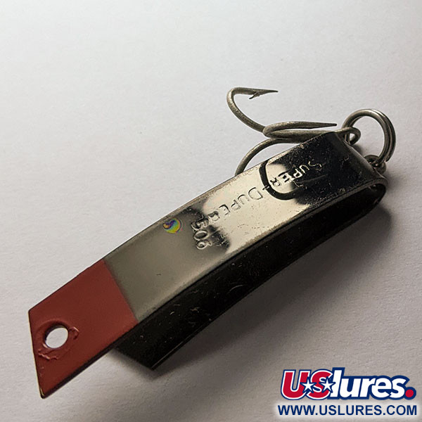 Vintage  Luhr Jensen Super-Duper 506, 1/4oz black red fishing spoon #20424