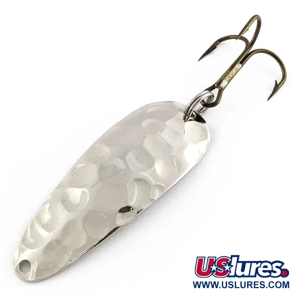 Vintage   Thomas  Richards Canduit C13, 1/3oz hammered nickel fishing spoon #20429