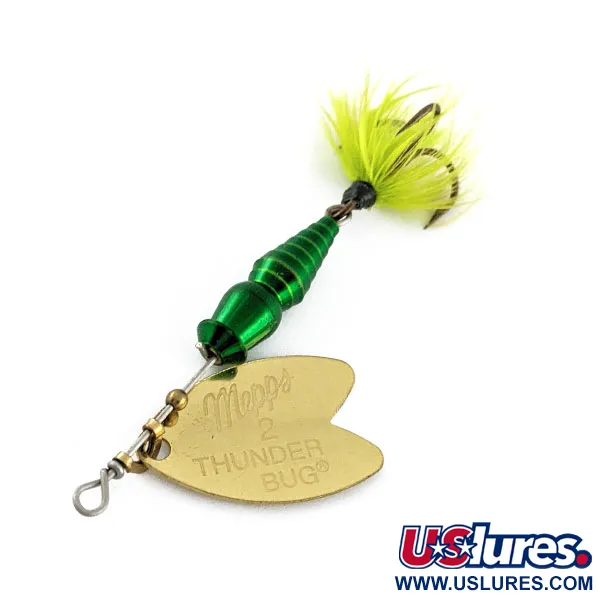 Vintage   Mepps Thunder Bug 2, 1/4oz Olive spinning lure #20430