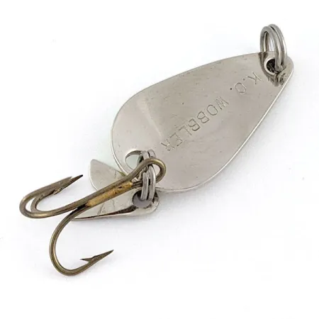 Vintage Acme K.O. Wobbler, 1/8oz nickel/green fishing spoon #20431