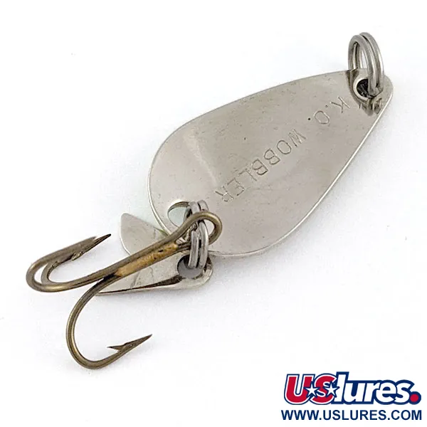 Vintage Acme K.O. Wobbler, 1/8oz nickel/green fishing spoon #20431