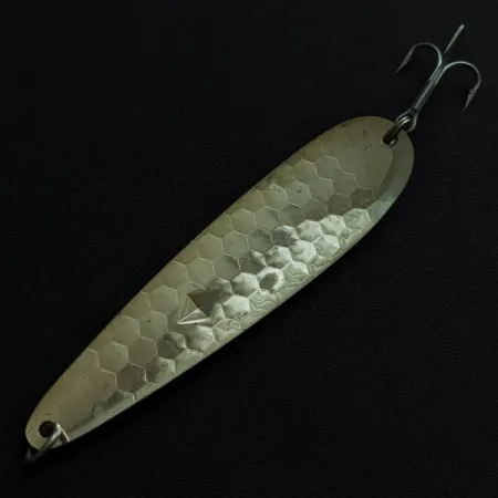 Vintage Luhr Jensen Diamond King 5, 1/2oz silver/red/blue/yellow fishing spoon #20435