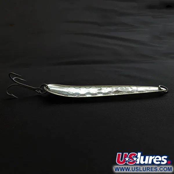 Vintage Luhr Jensen Diamond King 5, 1/2oz silver/red/blue/yellow fishing spoon #20435