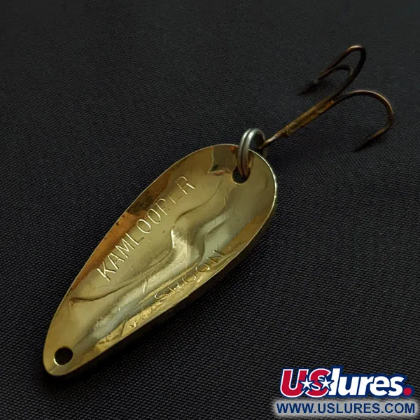 Vintage Acme Kamlooper Spoon, 2/5oz gold/red/white fishing spoon #20436