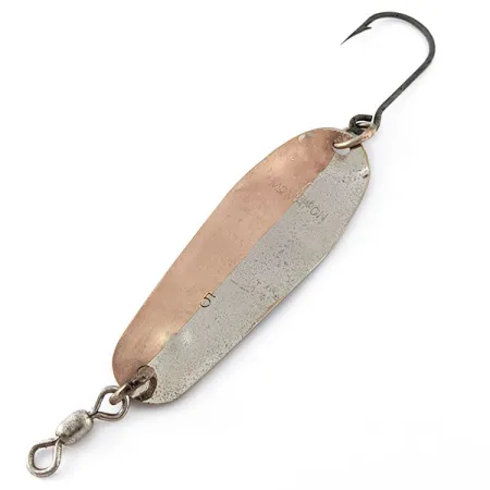 Vintage Luhr Jensen McMahon 5, 1/2oz nickel/brass fishing spoon #20478