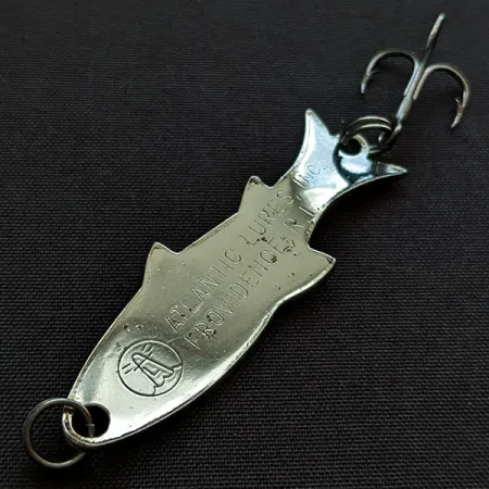 Vintage Atlantic Lures Golden Wobble-Fish, 1/4oz nickel fishing spoon #20479