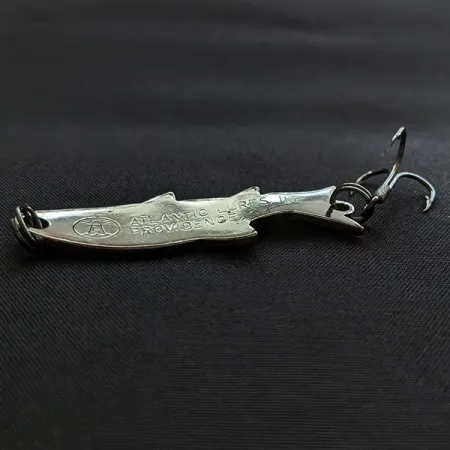 Vintage Atlantic Lures Golden Wobble-Fish, 1/4oz nickel fishing spoon #20479
