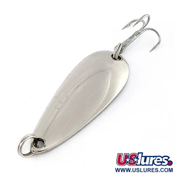 Vintage Worth Chippewa Steel Spoon, 1/3oz nickel fishing spoon #20481