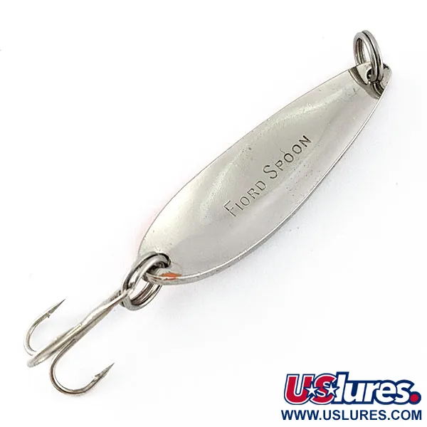 Vintage Acme Fiord Spoon, 1/4oz nickel/orange fishing spoon #20491