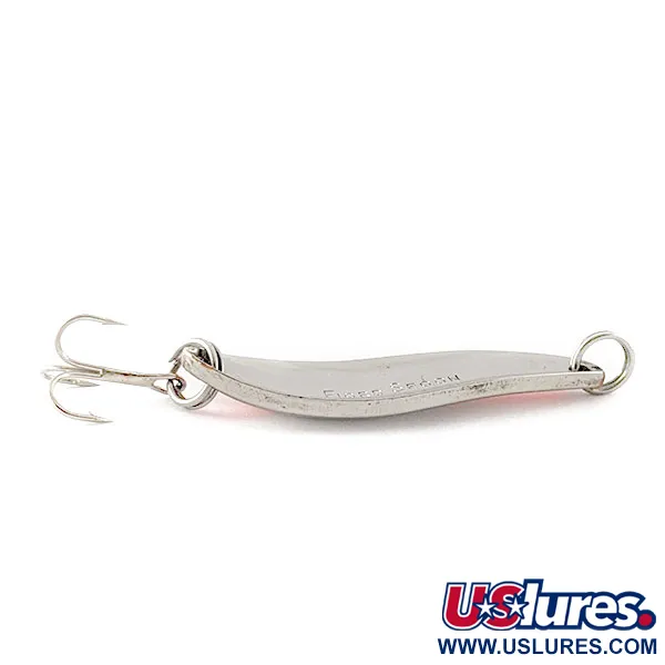 Vintage Acme Fiord Spoon, 1/4oz nickel/orange fishing spoon #20491