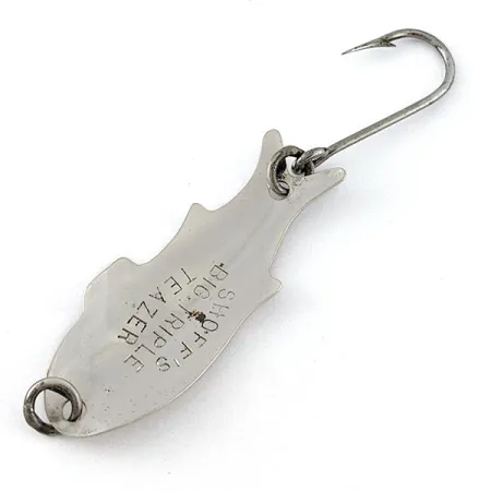 Vintage Shoff's Big Triple Teazer, 1/16oz nickel fishing spoon #20503