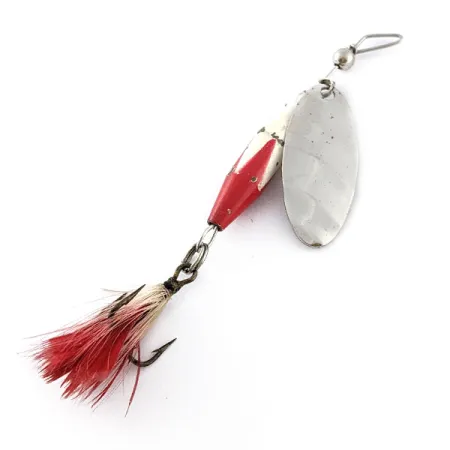 Vintage Glen Evans Shyster, 1/4oz nickel/red/white spinning lure #20508
