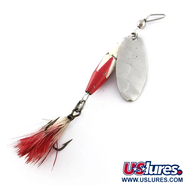 Vintage   Glen Evans Shyster, 1/4oz nickel/red/white spinning lure #20508