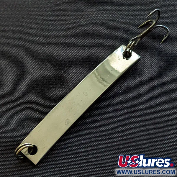 Vintage Yakima Bait Skiny-miny, 1/8oz nickel/orange UV fishing spoon #20509