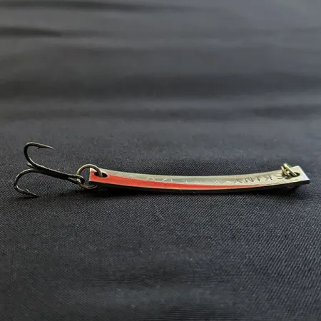 Vintage Yakima Bait Skiny-miny, 1/8oz nickel/orange UV fishing spoon #20509