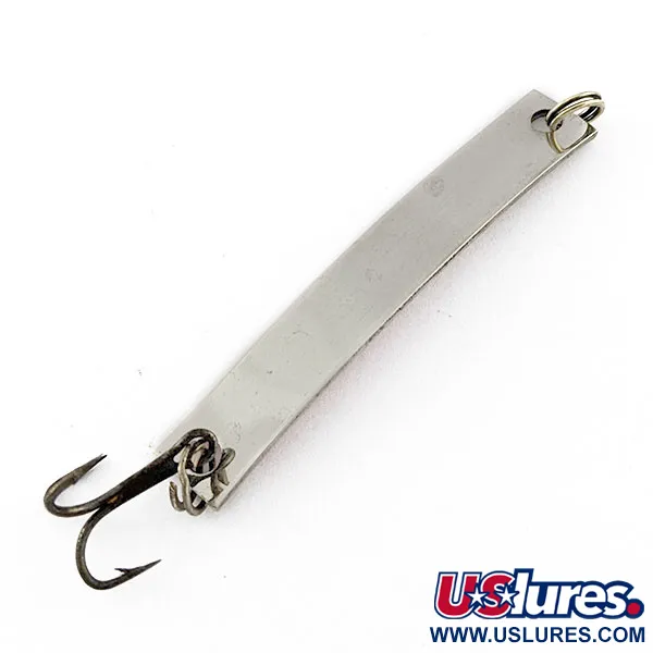 Vintage Yakima Bait Skiny-miny, 1/8oz nickel/orange UV fishing spoon #20509