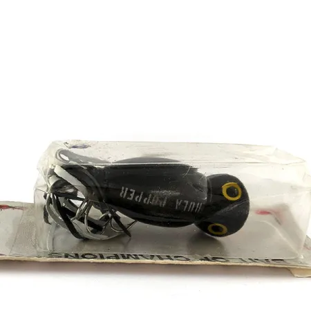 Fred Arbogast Hula Popper, 1/3oz black fishing lure #20518