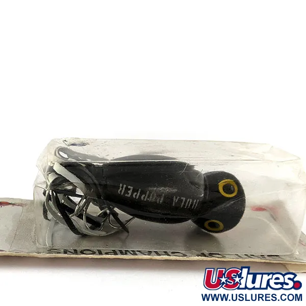   Fred Arbogast Hula Popper, 1/3oz black fishing lure #20518