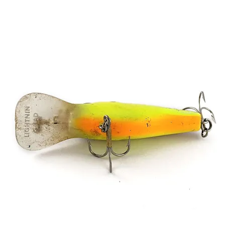 Vintage Storm Lightning Shad (Pre Rapala), 1/2oz yellow fishing lure #20523