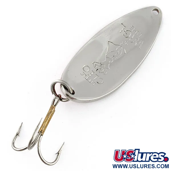 Vintage Seneca Little Cleo (Hula Girl), 1/2oz nickel/orange fishing spoon #20531