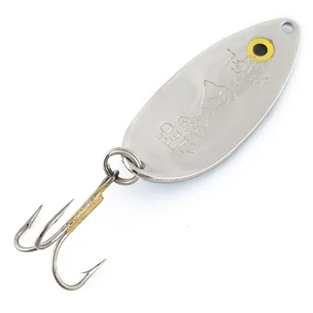 Vintage Seneca Little Cleo (Hula Girl), 1/2oz nickel/blue pearl fishing spoon #20541