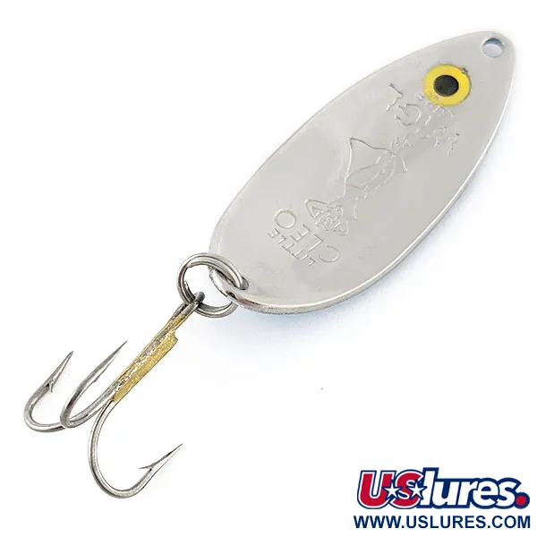 Vintage Seneca Little Cleo (Hula Girl), 1/2oz nickel/blue pearl fishing spoon #20541