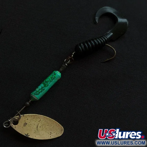 Vintage  Yakima Bait Worden’s Original Rooster Tail, 1/4oz brass/green spinning lure #20546