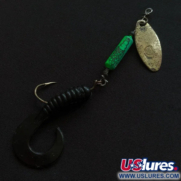 Vintage  Yakima Bait Worden’s Original Rooster Tail, 1/4oz brass/green spinning lure #20546