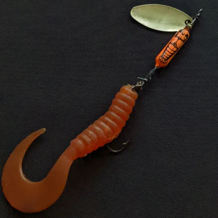 Vintage Yakima Bait Worden’s Original Rooster Tail, 1/4oz brass/red spinning lure #20548